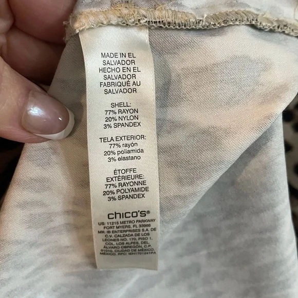 Chicos Perfect Stretch Pants 12 Leopard Print Ankle Slim Women - Picture 8 of 8